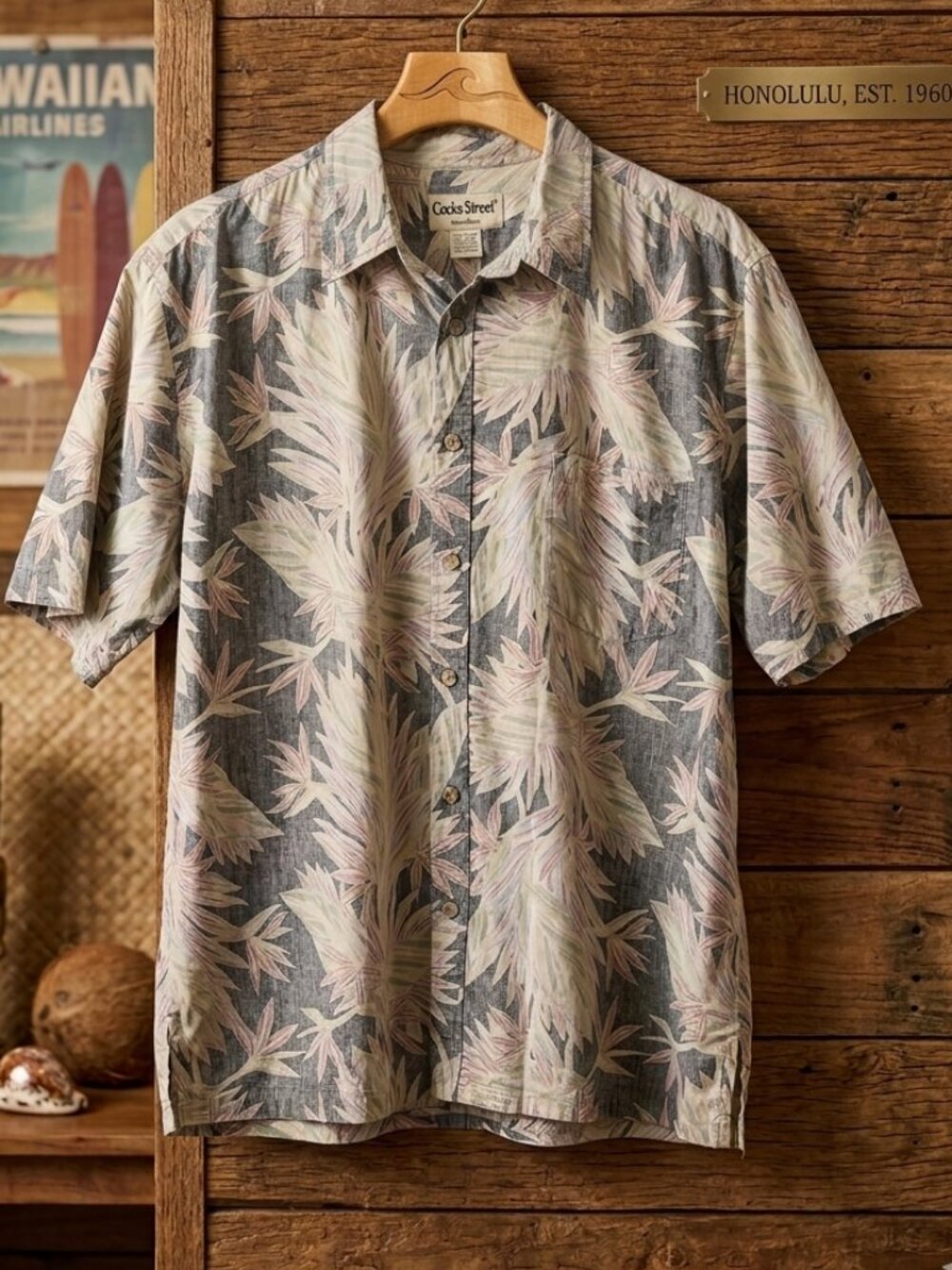 Cooke Street‎ Honolulu Leaf Print Hawaiian Shirt